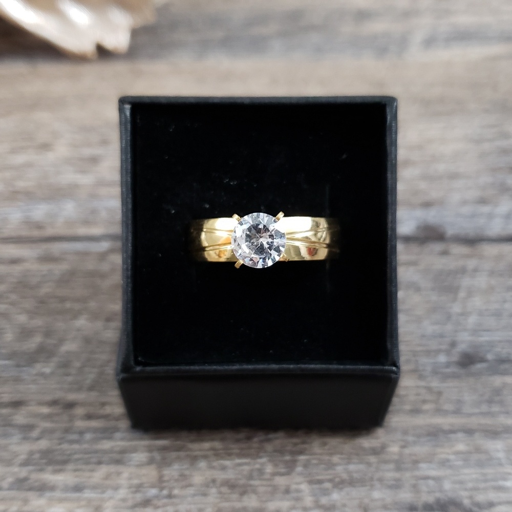 ↠SALE↞Gold Wedding | Engagement Ring